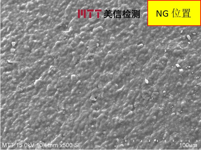 起泡位置涂层与未起泡涂层SEM对比图片