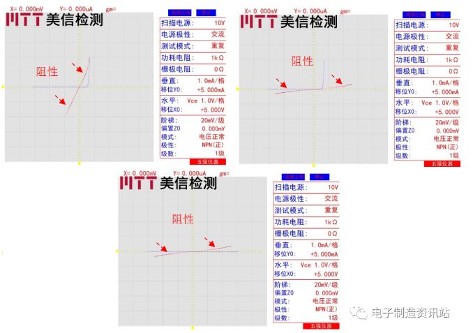 失效三极管、正常三极管引脚间半导体特性