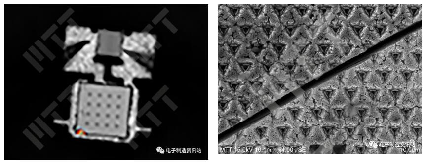 Thermal EMMI热点图与裂纹SEM照片