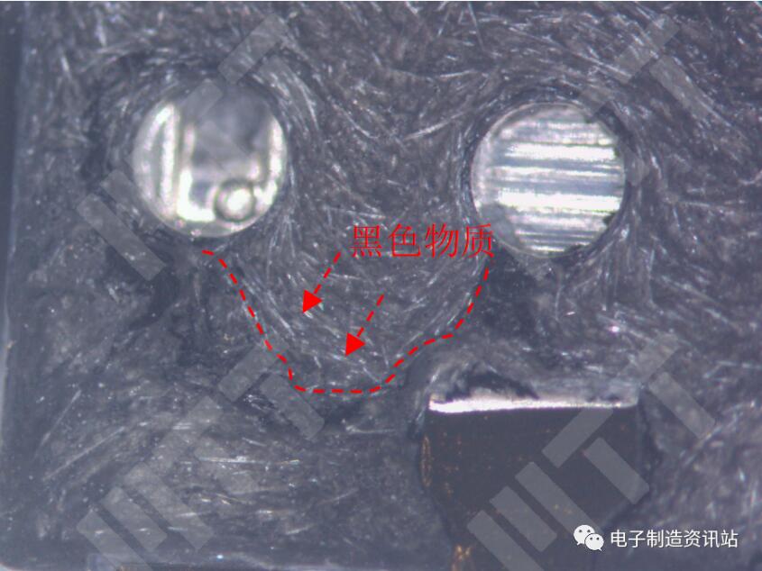 失效轻触开关切片形貌